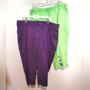 Jane Ashley & JMS Joggers Purple and Green